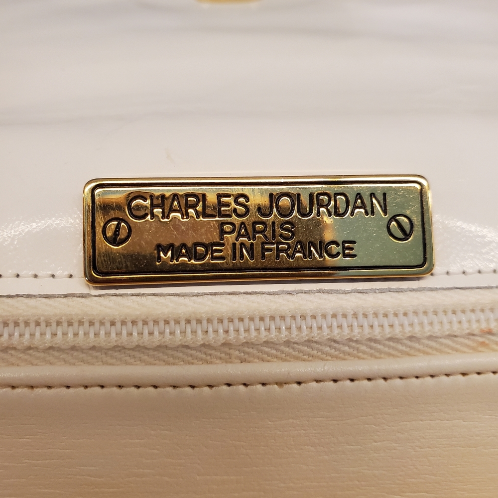 Vintage Charles Jourdan White Leather Crossbody Bag. Made in France. - Picture 3 of 12